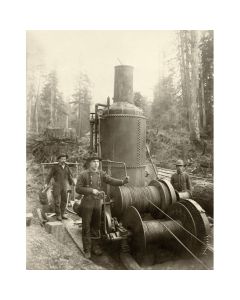Logging - Closeup of a Double-drum Steam Donkey - Ford