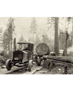 Rolling a Large Log onto a GMC Logging Truck - Webster and Stevens