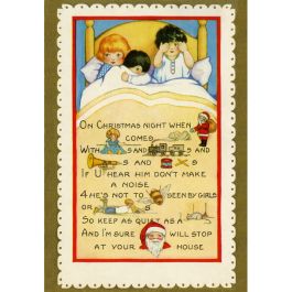 Vintage Christmas Card - Rebus Puzzle - c. 1935