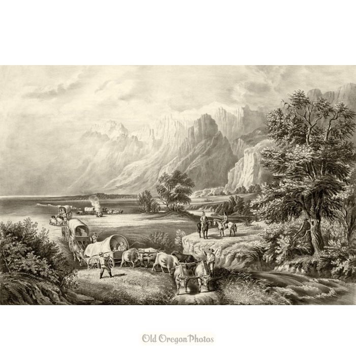 The Rocky Mountains, Emigrants Crossing the Plains - Currier & Ives