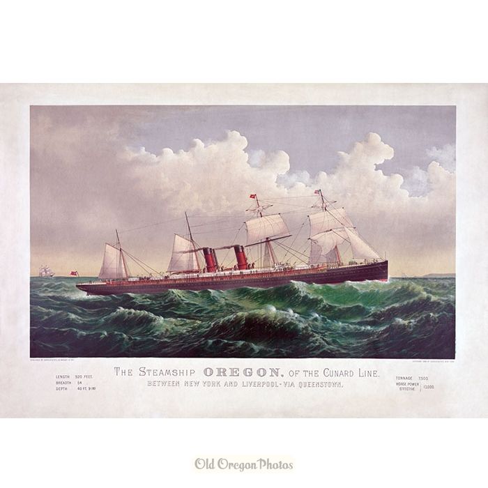The Steamship Oregon, of the Cunard Line - Currier & Ives