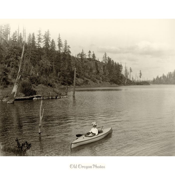 Lillian Bickner in her Canoe on Oswego Lake - Bickner
