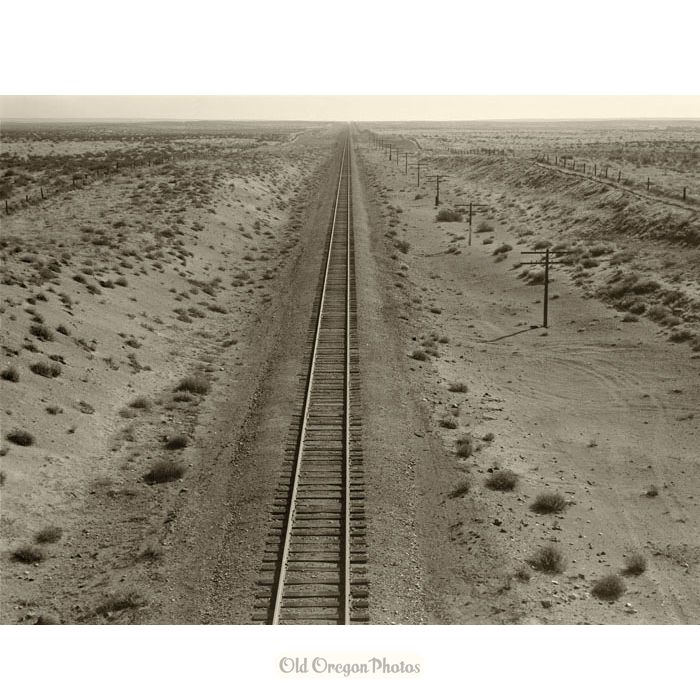 Railroad Tracks through the Northern Oregon Desert - Lange