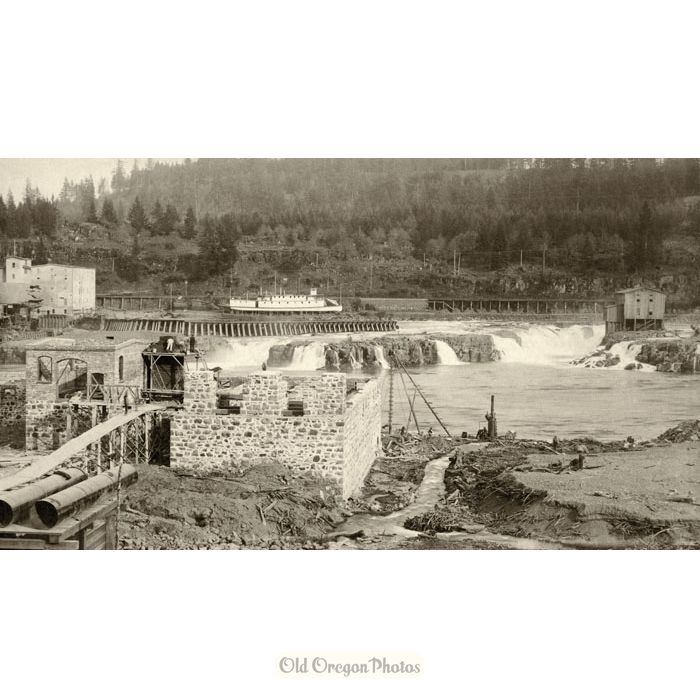 Rebuilding After the 1890 Flood, Willamette Falls - Crawford