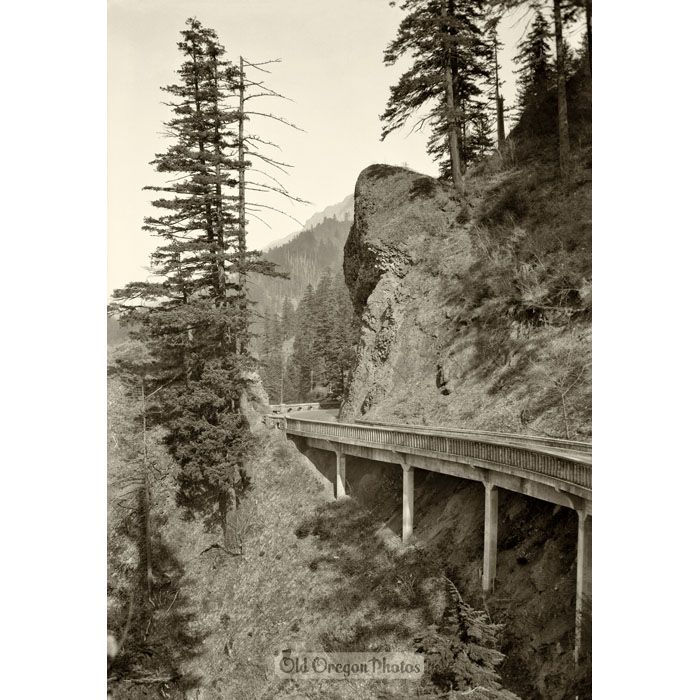 Columbia River Highway Under Tooth Rock - Eddy