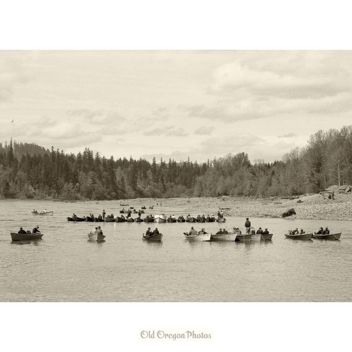 Salmon Fishing at the Mouth of the Clackamas River - Eddy