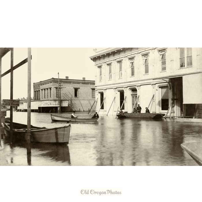 1894 Flood at The Dalles, Chronicle Building - Herrin