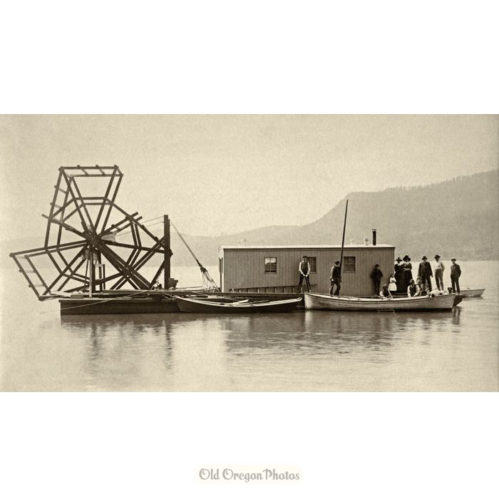 Family with Their Fishwheel, Columbia River - Crawford