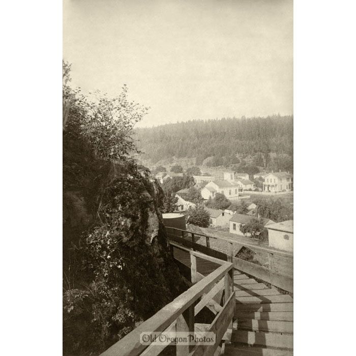 Stairs Descending Bluff at Oregon City - Partridge