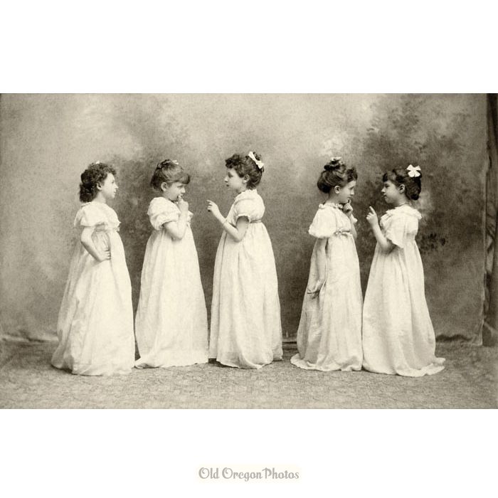 Five Young Ladies Rehearsing Their Parts - Gifford