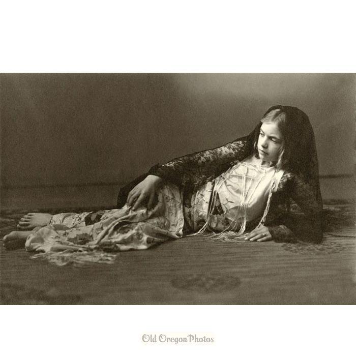 Girl Reclining in Gypsy Outfit - Stadden