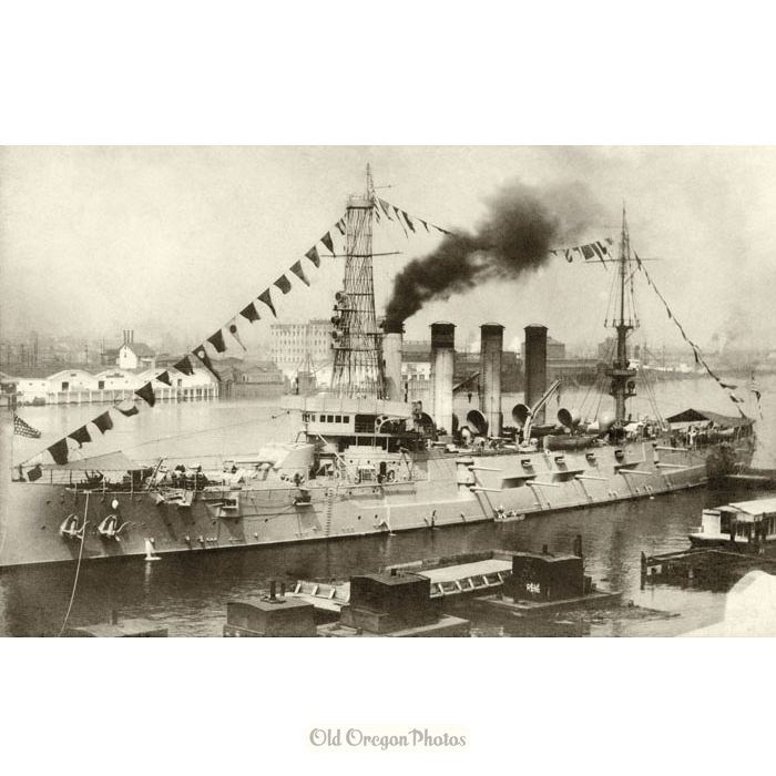 Cruiser USS West Virginia in Portland Harbor