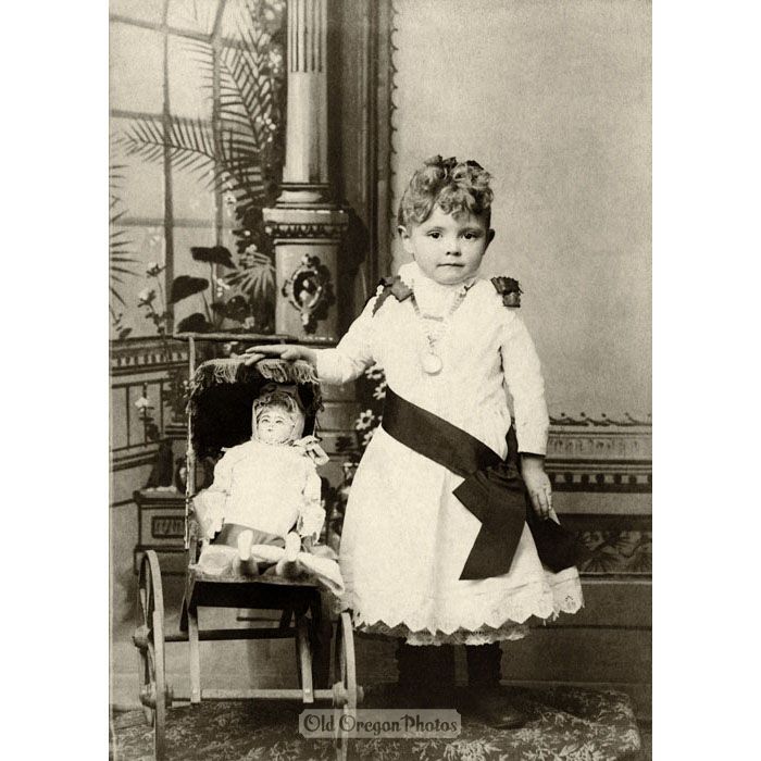Bertha Townley, with her Doll Carriage - Hazeltine