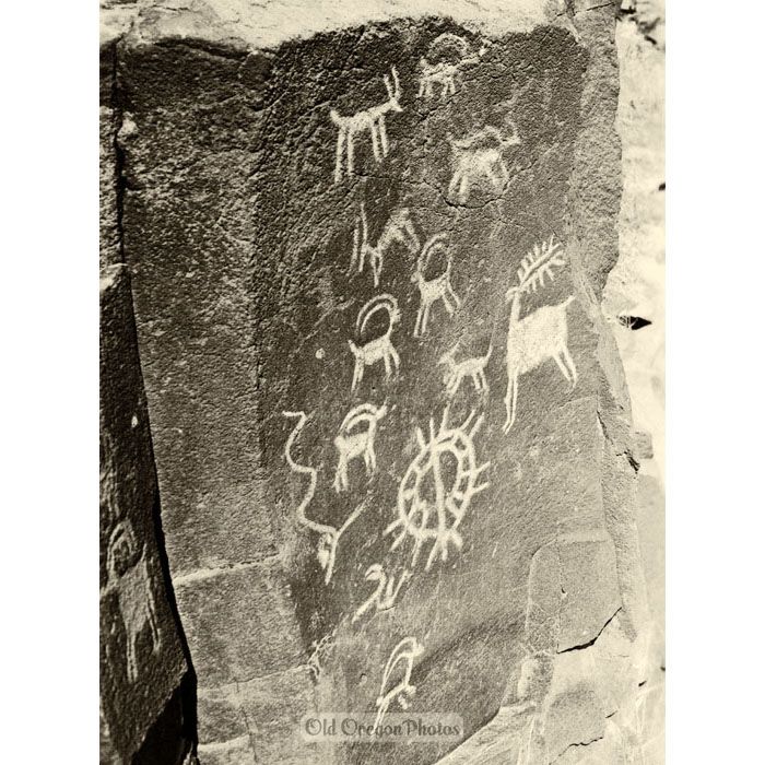 Indian Petroglyphs Near The Dalles - Markham