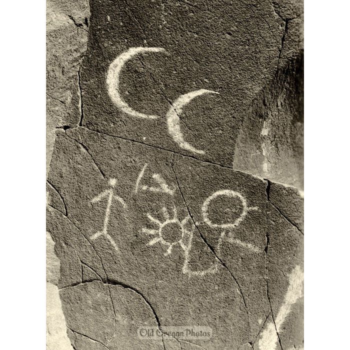 Indian Petroglyphs Near The Dalles - Markham