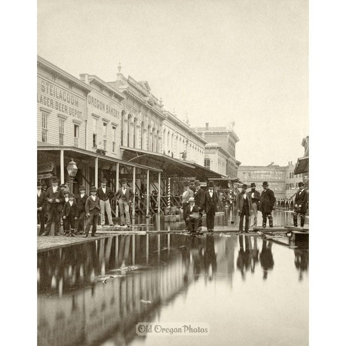 First Street, 1876 Portland Flood - Buchtel