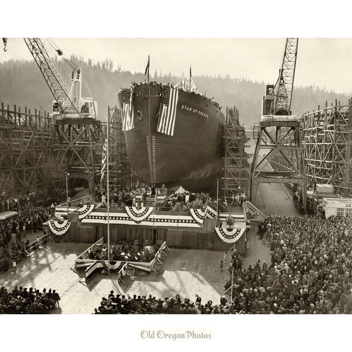 Launch of the 1st Liberty Ship, the Star of Oregon