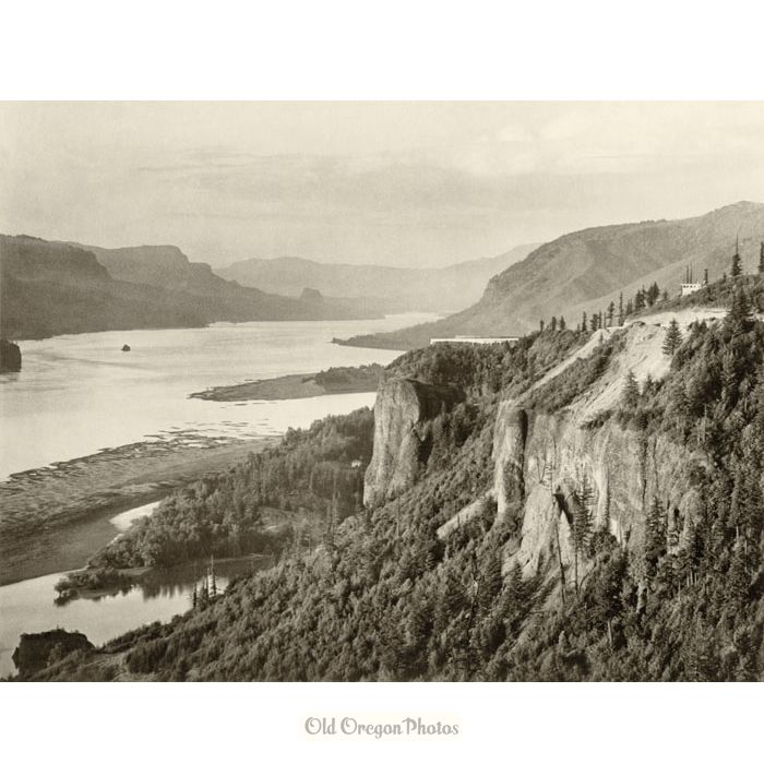 1 Columbia River Highway Oregon Vintage RPPC Postcard of From Vista House Crown Point 400 Copyright Cross & Dimmitt Real Photo Postcard.