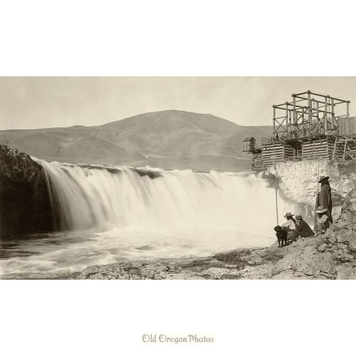 Two Cultures at Celilo Falls - c. 1895