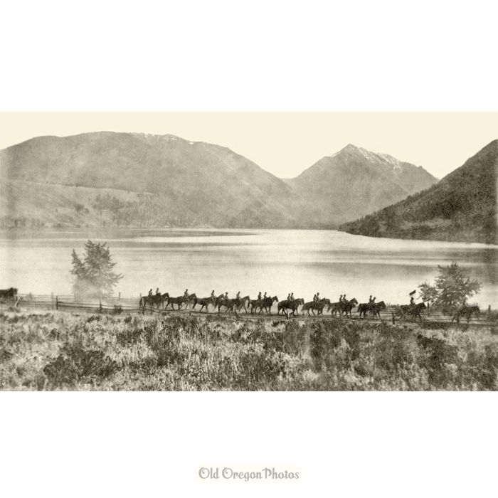 14th Cavalry on the March at Wallowa Lake - circa 1907