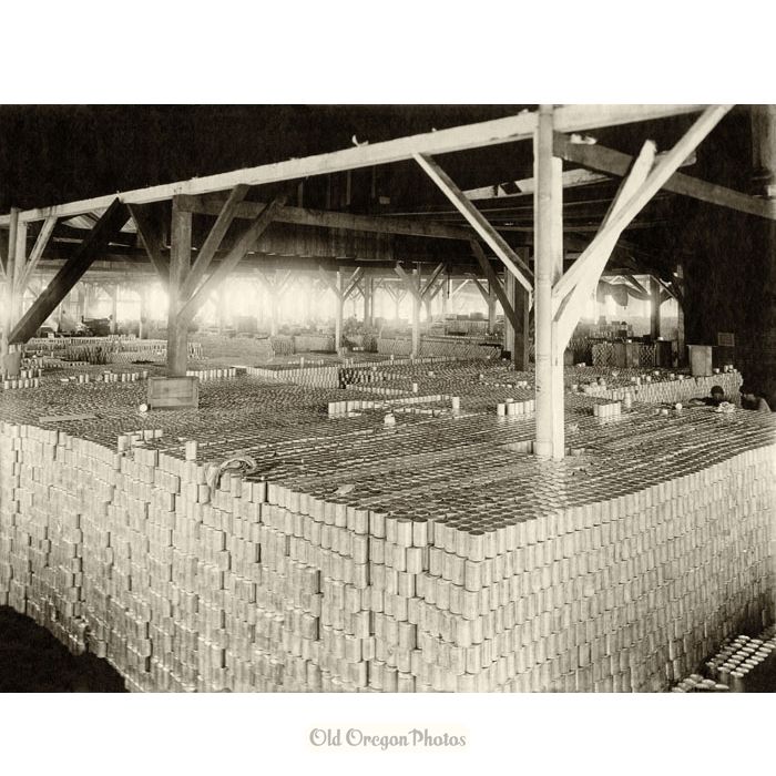 Cans of Salmon, Warren Packing Co., Cathlamet - Ford