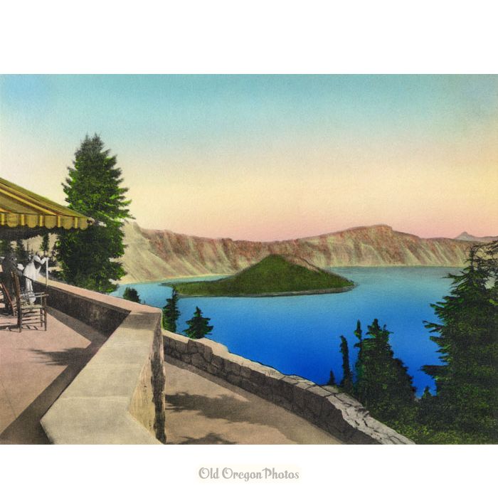 View of Crater Lake from the Lodge - Kiser