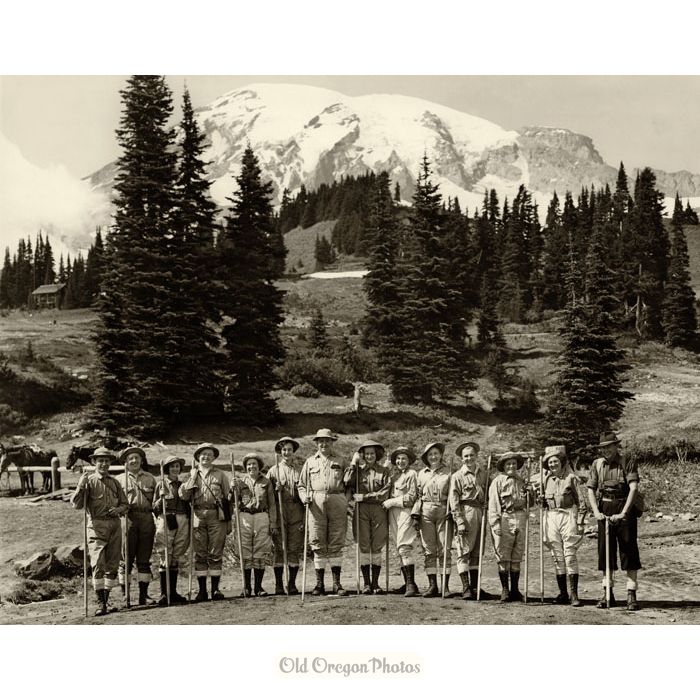 Carte postale RPPC ranger à cheval mont Rainier National Park Washington WA 2021