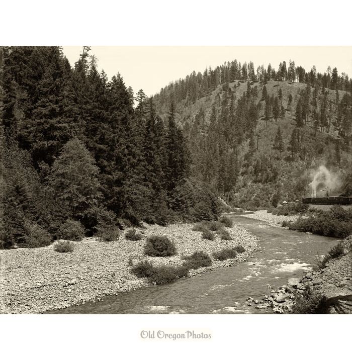 Oregon & California Railroad in Cow Creek Canyon - Howard C. Tibbitts