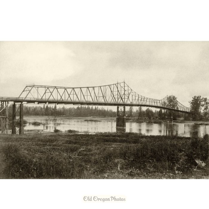 Steel Bridge - First Non-Railroad Bridge over the Willamette in Albany - Conn & Underwood