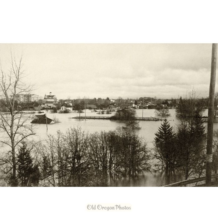 1890 Salem Flood, Looking Northeast Across Pringle Creek - Myra Sperry