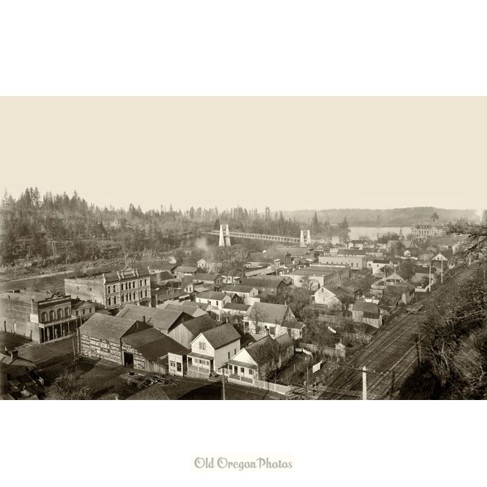 Looking Northeast from the Top of 4th Street Stairs, Oregon City